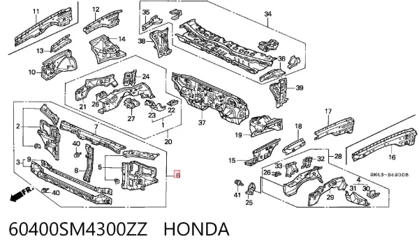Soporte de radiador Honda Accord IV