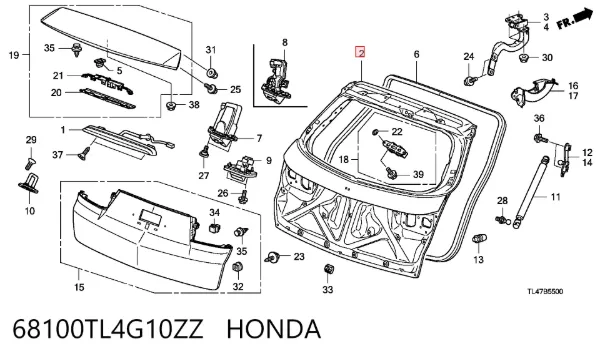 Puerta trasera 68100TL4G10ZZ Honda