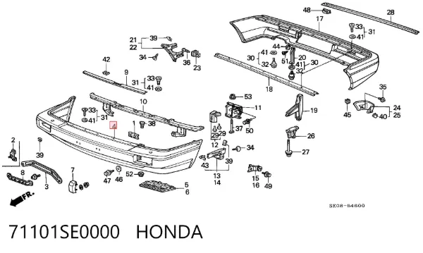 Paragolpes Honda Accord III