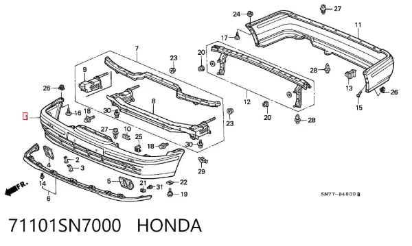 Paragolpes Honda Accord V