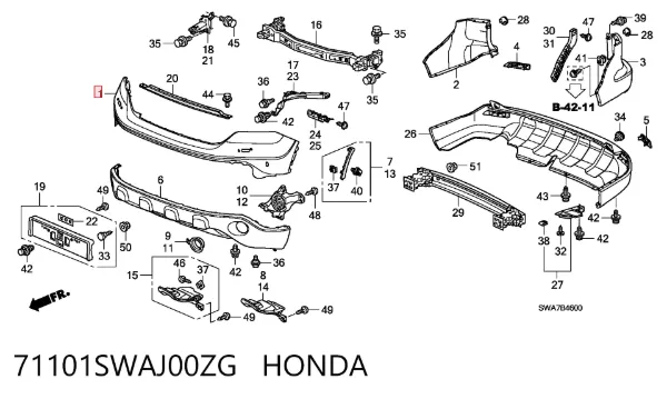 Paragolpes Honda CR-V III