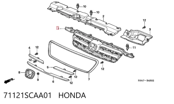 Parrilla 71121SCAA01 Honda