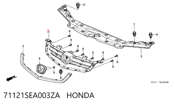 Parrilla 71121SEA003ZA Honda