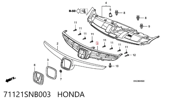Parrilla 71121SNB003 Honda