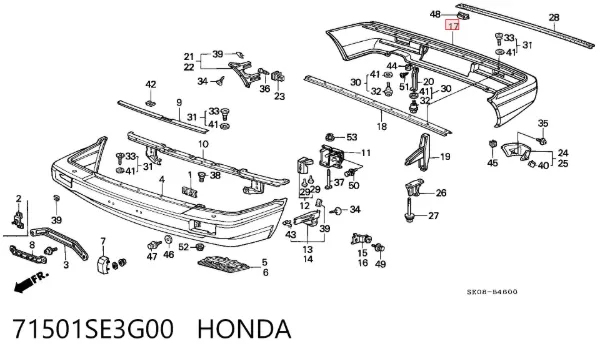 Parachoques trasero Honda Accord III