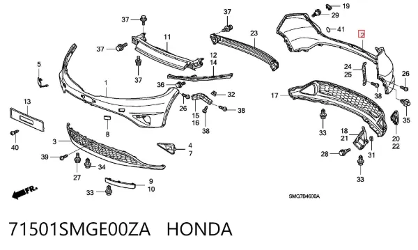 Parachoques trasero Honda Civic VIII
