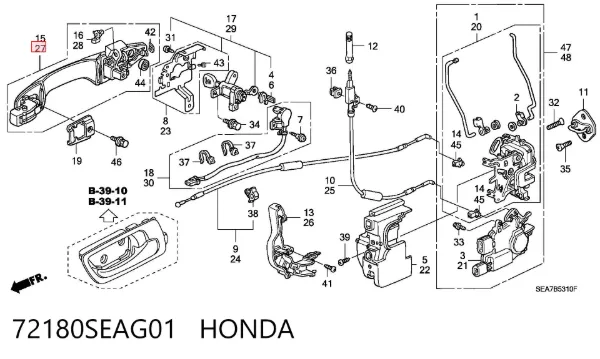  72180SEAG01 Honda