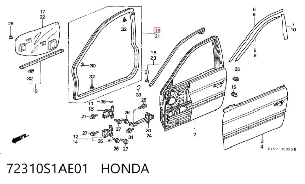  72310S1AE01 Honda
