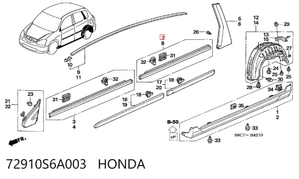  72910S6A003 Honda