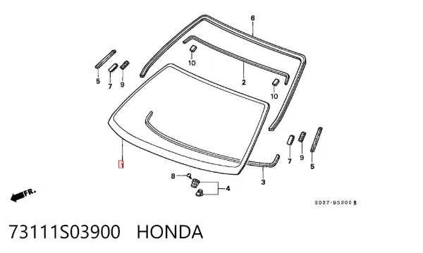 Parabrisas 73111S03900 Honda
