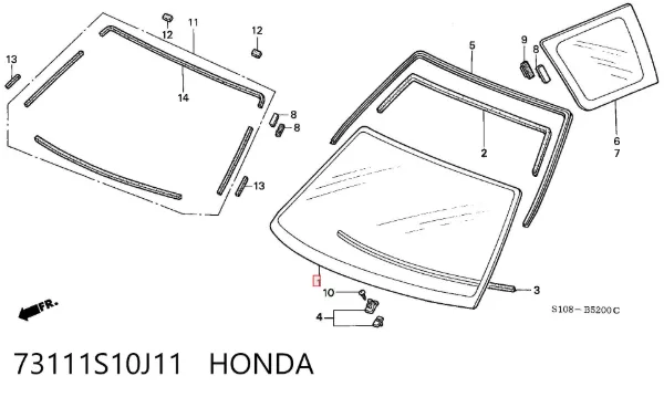 Parabrisas 73111S10J11 Honda