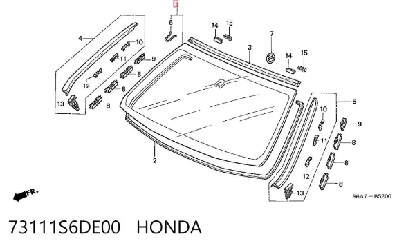 Parabrisas 73111S6DE00 Honda