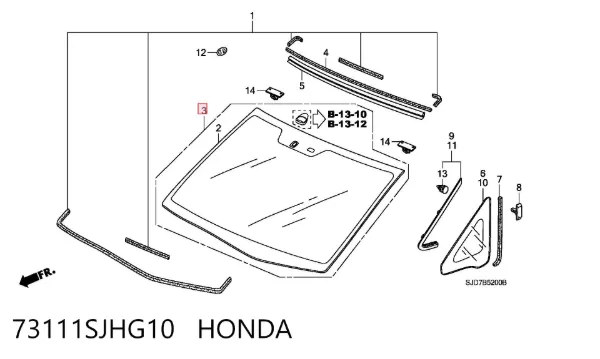 Parabrisas 73111SJHG10 Honda