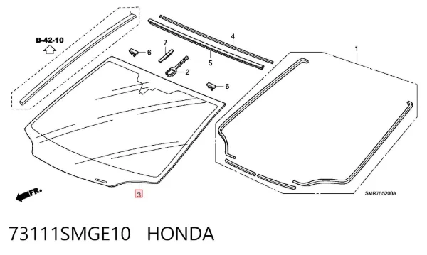 Parabrisas 73111SMGE10 Honda