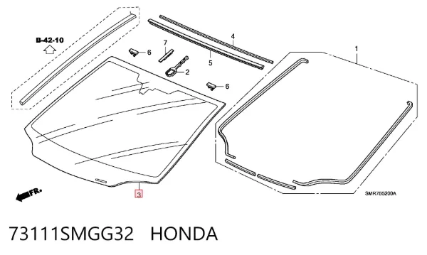 Parabrisas 73111SMGG32 Honda