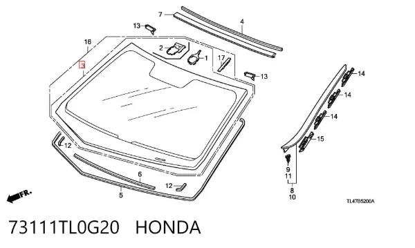 Parabrisas 73111TL0G20 Honda