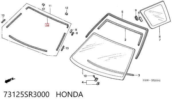 Parabrisas 73125SR3000 Honda