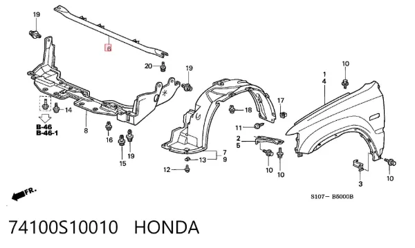 Paso rueda 74100S10010 Honda
