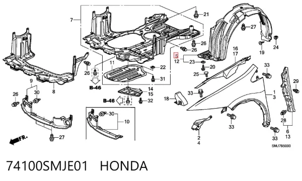 Paso rueda 74100SMJE01 Honda