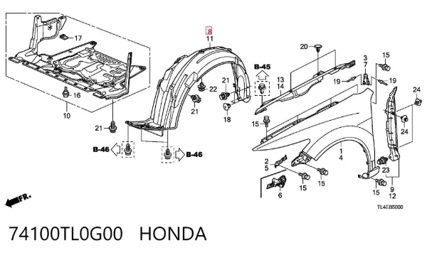 Paso rueda 74100TL0G00 Honda