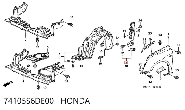  74105S6DE00 Honda