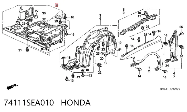 Protección motor / empotramiento 74111SEA010 Honda