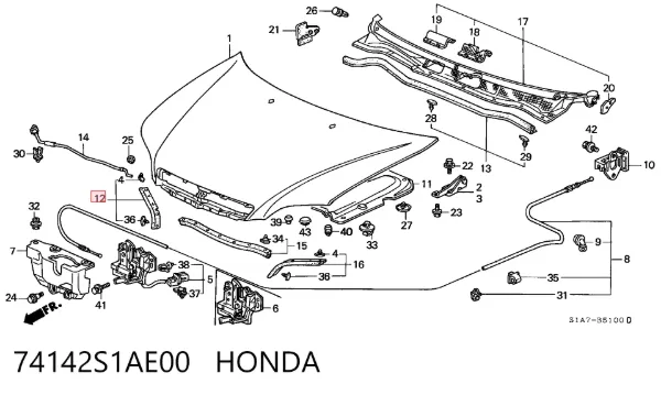  74142S1AE00 Honda