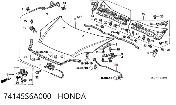  74145S6A000 Honda