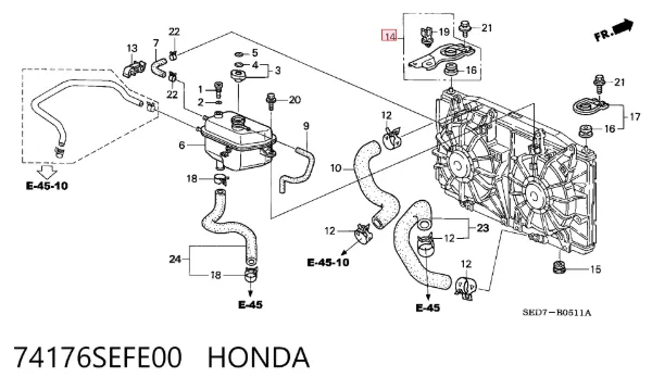  74176SEFE00 Honda