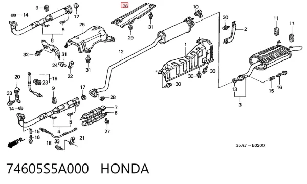 74605S5A000 Honda