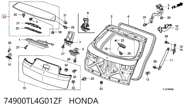  74900TL4G01ZF Honda