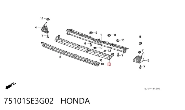 Parrilla Honda Accord III