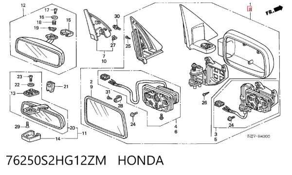 Espejo de retrovisor izquierdo Honda HR-V GH