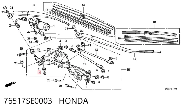  76517SE0003 Honda