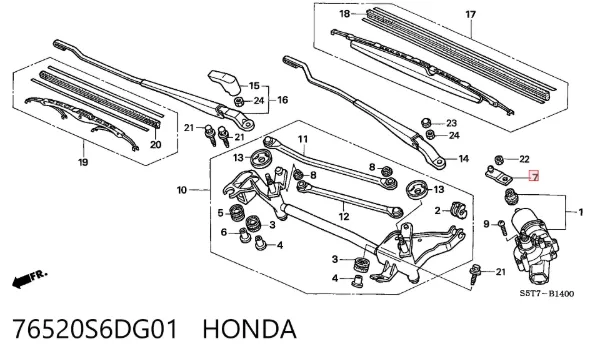  76520S6DG01 Honda