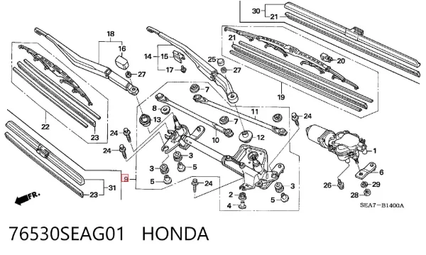 Varilla de limpiaparabrisas Honda Accord VII