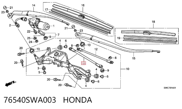  76540SWA003 Honda