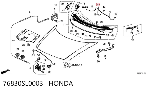  76830SL0003 Honda
