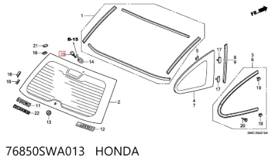 Boquilla del lavaparabrisas trasero HONDA 76850SWA013