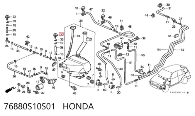 Boquilla del lavador de faros delanteros HONDA 76880S10S01