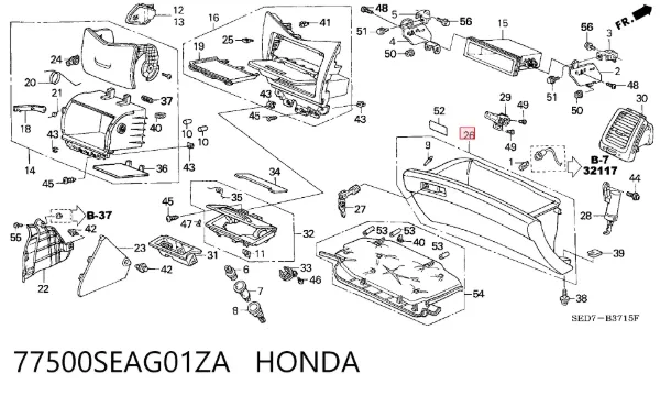 Guantera Honda Accord VII