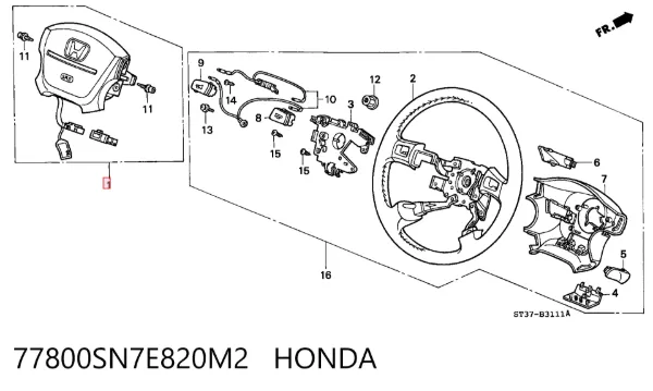 Airbag de volante 77800SN7E820M2 Honda