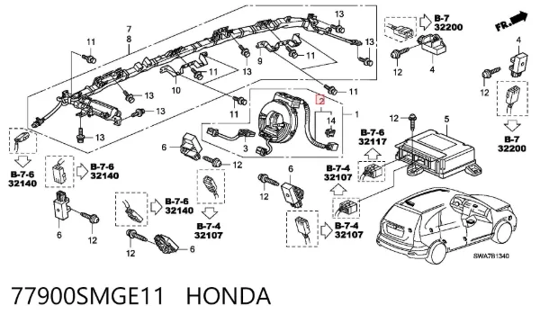 Anillo AIRBAG 77900SMGE11 Honda