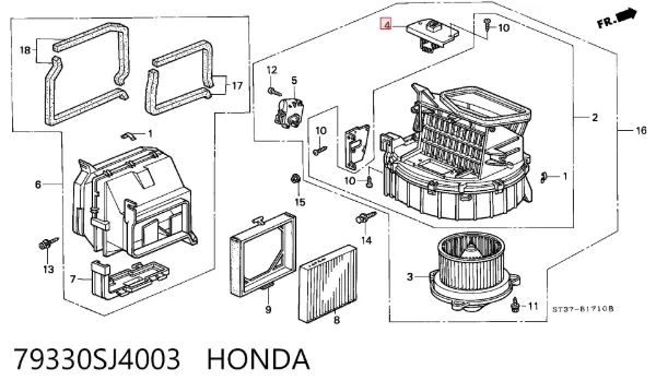Resistencia de calefacción 79330SJ4003 Honda