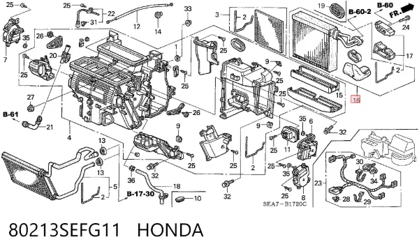 Evaporador de aire acondicionado Honda Accord VII