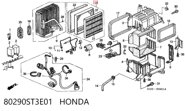 Filtro de habitáculo 80290ST3E01 Honda