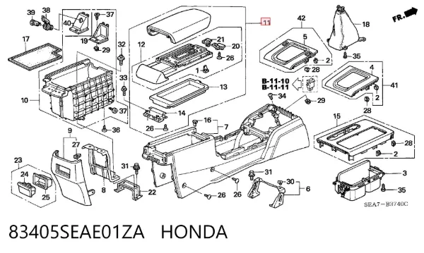 Apoyabrazos 83405SEAE01ZA Honda