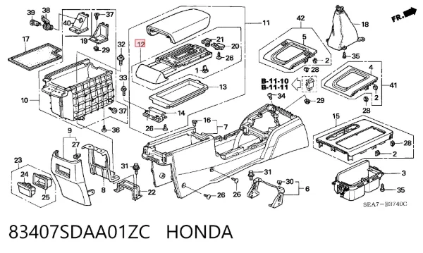  83407SDAA01ZC Honda
