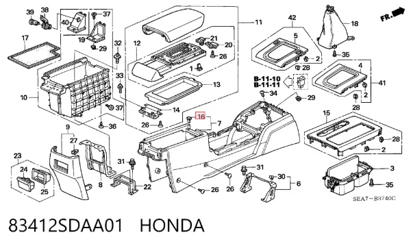 83412SDAA01 Honda