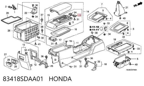  83418SDAA01 Honda